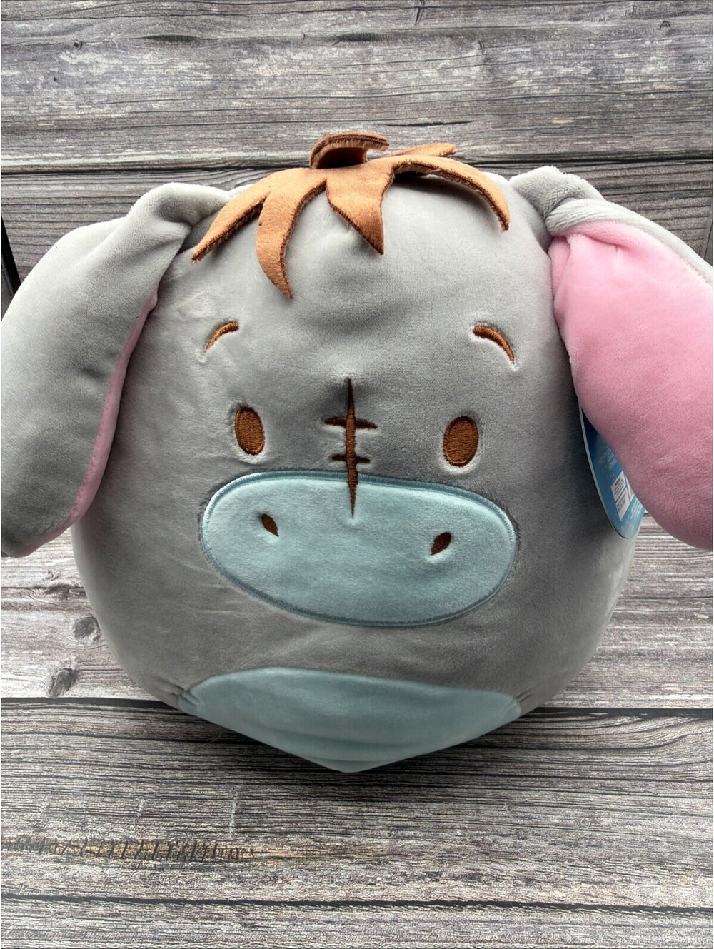 Squishmallow Disney Eeyore the Donkey Plush Toy Gray/Blue/Pink, 12 Inch